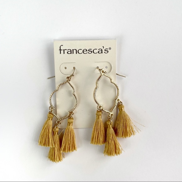 Francesca's Collections Jewelry - NWT Francesca’s Yellow Tassel Gold Color Earrings